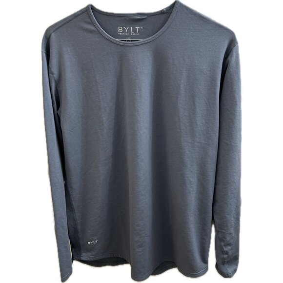 BYLT Other - BYLT Men's Blue Premium Basics Drop Cut Long Sleeve Lux T-Shirt Size Large